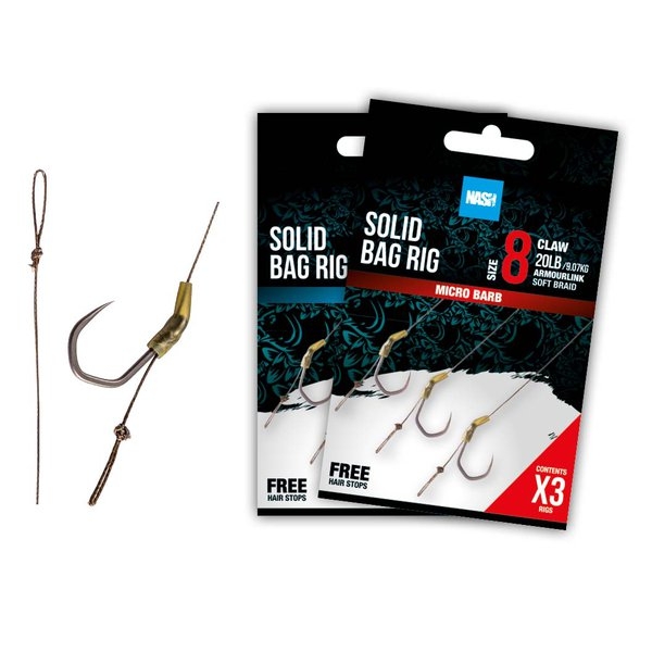 Solid Bag Rig #4 Claw Armourlink Soft Braid 20lb