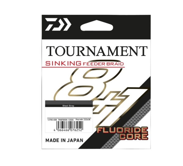 Tournament 8+ Feeder Braid Sink. (Grey 0.08mm/6.4kg/135mtr)