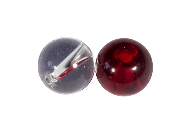 Strike Point Glass Beads 6mm Clear & Red