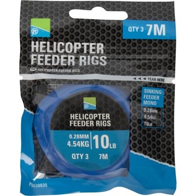 Helicopter Feeder Rigs 3st (0.28mm/4.54kg 7mtr)